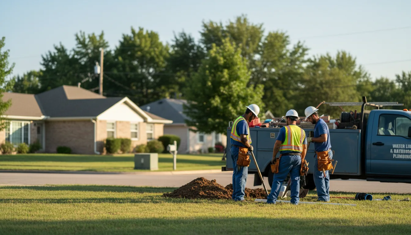 Residential water line and bathroom plumbing service in Harshaw, WI